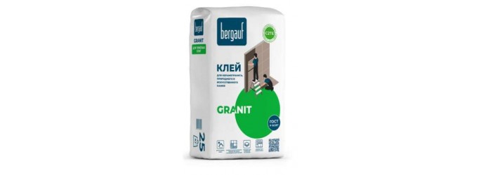 Подробная инструкция по применению клея для керамогранита, природного и искусственного камня BERGAUF Granit 