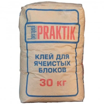 Клей для ячеистых блоков BERGAUF Praktik Winter 30 кг