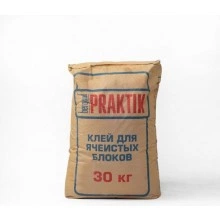 Клей для ячеистых блоков BERGAUF Praktik 30 кг