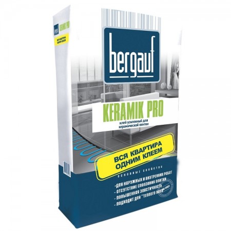 Клей для плитки BERGAUF Keramik Pro усиленный 25 кг Клей для плитки BERGAUF Keramik Pro усиленный 25 кг
