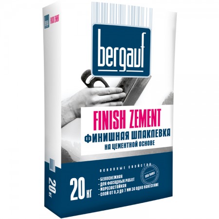 Шпатлевка цементная BERGAUF Finish Zement 20 кг Шпатлевка цементная BERGAUF Finish Zement 20 кг