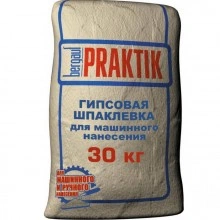 Шпатлевка гипсовая BERGAUF Praktik белая ручного и машинного нанесения 30 кг