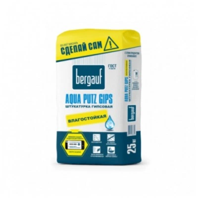 Штукатурка гипсовая BERGAUF Aqua Putz Gips 25 кг Штукатурка гипсовая BERGAUF Aqua Putz Gips 25 кг